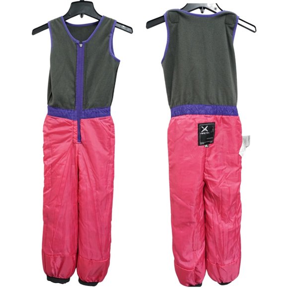 Zipper Bib Style Girls Snow Pants with Velcro for Easy Adjustment, Size 10 - Picture 2 of 5